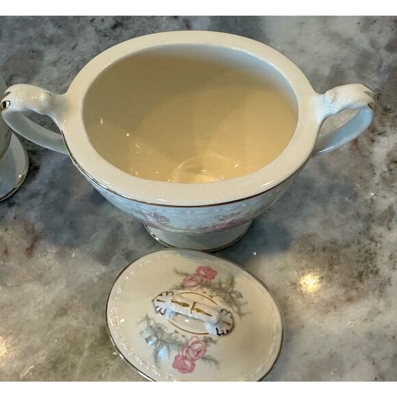 Homer Laughlin Fine China Georgian Eggshell Countess Covered Sugar and Creamer - Picture 4 of 7